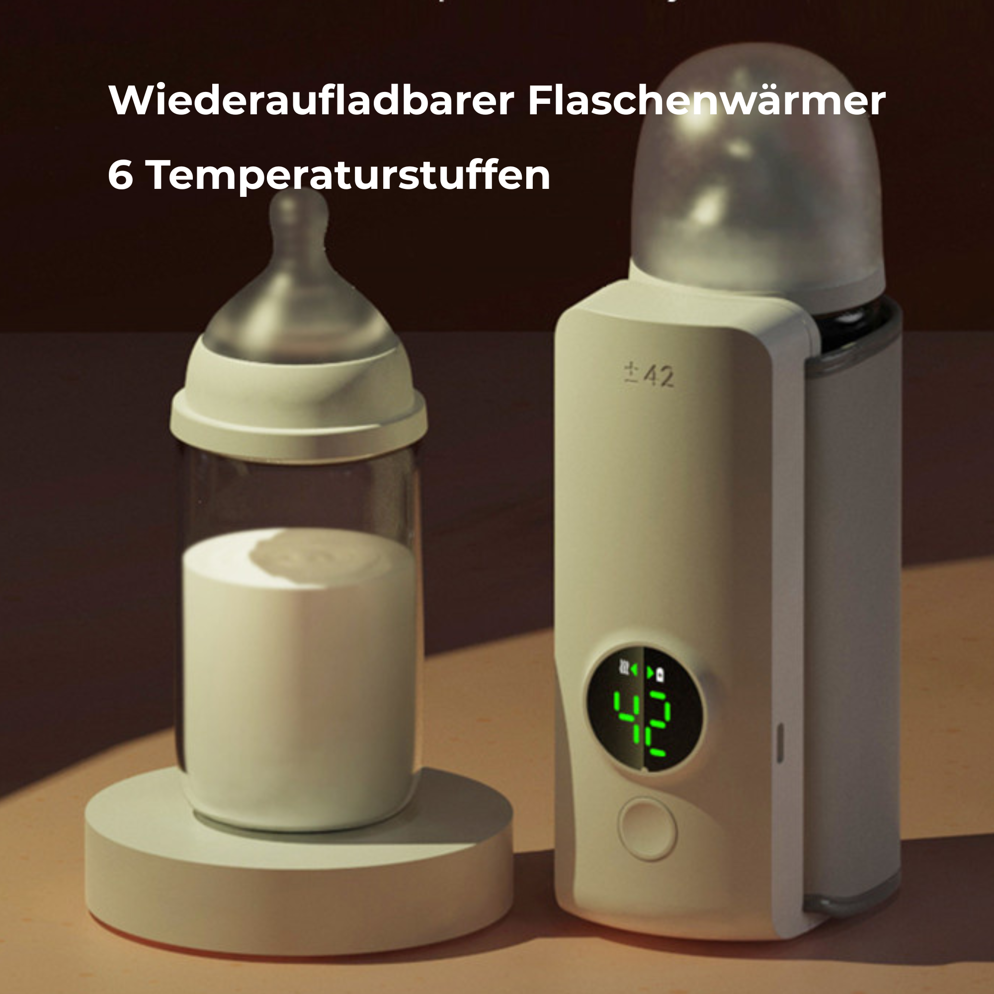 Kabelloser Babyflaschenwärmer – jederzeit warme Milch, auch unterwegs
